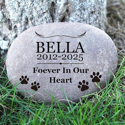 EBONY Personalized Pet Memorial Garden Stones for Dog or Cat Headstone Custom Pet Memorial Stone Customize with Name and Date Message Gift for Loss of Dog & Cat Lover (Standard)