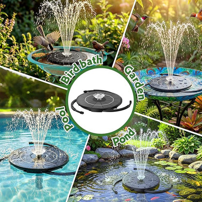 AISITIN 3.5W Solar Fountain Pump Upgraded 2026, Solar Water Fountain DIY Kit with 8 Nozzles & 3 Fixed Bracket & 9.8ft Cord for Garden, Bird Bath, Ponds, Fish Tank, Aquarium, Courtyard and Outdoor