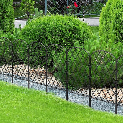 OUSHENG 25 Pack Decorative Garden Fence, Total 27ft(L) x 24in(H) Animal Barrier Border, Rustproof Metal Wire Section Edging Fencing Panel for Outdoor Patio Garden Yard, Arched