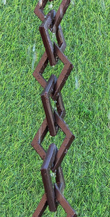 KAM Home Diamond Links Rain Chain with Installation Kit (Brown, 8.5)
