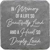 Pavilion Gift Company – Life So Beautifully Lived – 7.75” Indoor Outdoor Weatherproof Decorative Garden Stepping Stone Beloved Grave Memorial in Memory Bereavement Remembrance Loss Gift