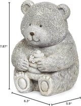 Roman Garden - Bear with Honey Statue, 7.75" H, Pudgy Pals Collection, Resin and Dolomite, Decorative, Garden Gift, Home Outdoor Decor, Durable, Long Lasting