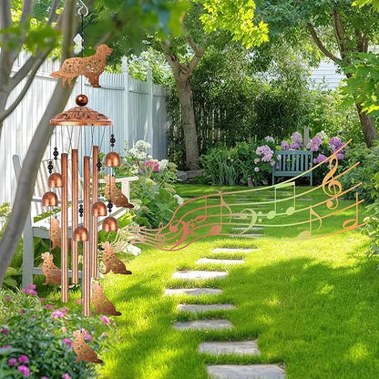 Golden Retriever Wind Chimes for Outside, Golden Retriever Gifts for Women Men Metal Windchimes Outdoors, Dog Home Garden Patio Yard Decor