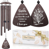 Sister Gifts, 32" Bronze Wind Chimes, Sister's Birthday Gifts from Sisters Brother, Sisters in Law Gift, Best Sister Ever Gift for Women Birthday Christmas Mother's Day, Home Decor