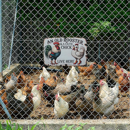 Funny Tin Signs Chicken Coop Decor Outdoor Vintage Rooster Gifts Yard-signs Decorative Signage For Farm and Garden 8×12 inches (H)