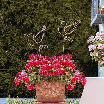 Hummingbird Decor Garden Stakes Decorative Set of 2, Hummingbirds Metal Wire Decor 23.62 inches x 6.69 inches,Decorative Stakes for Flower Pots, Planters, and Flower Beds