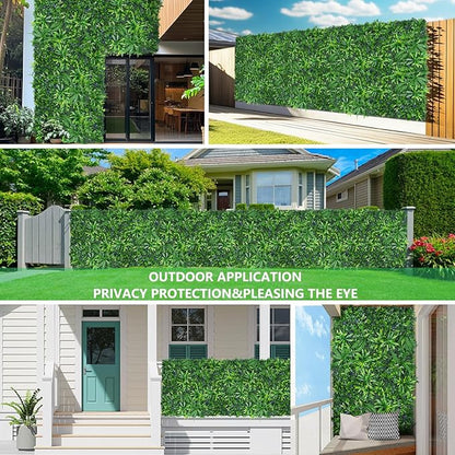 Grooy Artificial Boxwood Roll Panels, Grass Wall Panels 40"x120"(33.33 SQFT), Privacy Hedge Fence Screen with UV Protection, Fake Greenery Backdrop for Indoor Wedding and Outdoor Garden Backyard