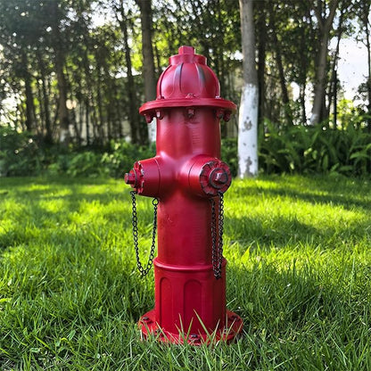 Garden Fire Hydrant Outdoor Statue, Fire Hydrant Puppy Pee Training Post Figurine, Sculpture for Dog to Peed on Yard Decor, Funny Decor Statues for Backyard Patio Lawn Porch (Deep Red)