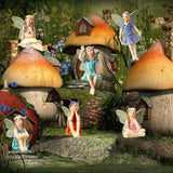 Bucherry 12 Pieces Garden Mini Fairies Figurines Miniature Fairy Sculpture Decoration Tiny Garden Accessories for Home Outdoor Yard Lawn Flower Pot Decor (Elegant)
