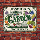 Personalized Garden Signs for Outside Custom Metal Tin Sign for Women, Retro Funny Welcome Metal Sign for Patio, Yard Rustic Home Decor Gift for Mothers Day, Grandmas, and Gardening Lovers