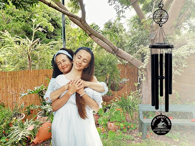 37'' Personalized House Warming Gifts New Home Wind Chimes,Housewarming Gifts Ideas for Women, Men, Couple, New Homeowner,Outdoor Decor for Patio,Garden,Yard