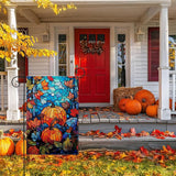 Garden Flags, Garden Flag, Stained Glass Style Pumpkin Maple Leaf Double-Sided Flags for Farmhouse Yard Outdoor Decoration-12 x 18inch (Pumpkin)