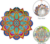 Mandala Wind Spinners, 12inch Metal Wind Spinners Outdoor for Yard and Garden, Stainless Steel Hanging Wind Spinner, Kinetic Yard Art Garden Decor Ornament Gifts