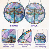 FLAGWIX Dragonfly Gifts for Women Men - Stained Glass Window Hanging 8 in - Dragonfly Garden Decor for Yard Decorations Outdoor, Dragon Fly Sun Catchers Indoor Window for Home Garden Decor