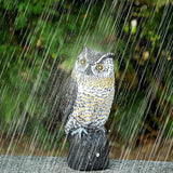 Ruolan Plastic Owl,Brid Owl with Flashing Eyes&Frightening Sound for Garden Yard Outdoor