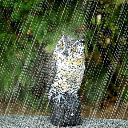 Ruolan Plastic Owl,Brid Owl with Flashing Eyes&Frightening Sound for Garden Yard Outdoor