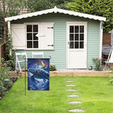 Galaxy Turtles Garden Flag Seasonal Double Sided 12 x 18 Inch Small Yard Flag for Indoor Outdoor Decor Holiday All Seasons