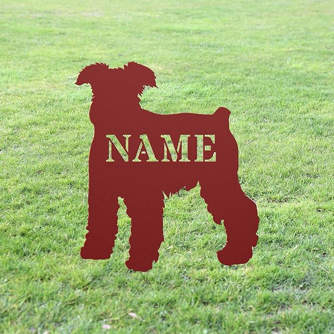 Custom Miniature Schnauzer Red Garden Statue Stake Custom Schnauzer Outdoor Yard Art Decor Memorial Remembrance Sculpture Statue for Yard Garden Porch Lawn Grassland Park Farm Flowerpot Decor.