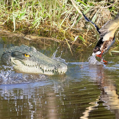 LUEUR Floating Alligator Head Garden Decor for Ponds & Pools – Realistic Crocodile Head Floating Ornament, Decorative Alligator Accent for Outdoor Water Features, Yard & Landscape Decoration
