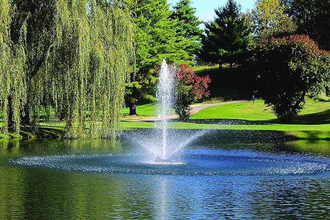 Kasco 3/4HP J Series Decorative RGB Fountain - 120V with 100 Ft Electric Power Cord | RGB LED Lighting | Efficient Pond Aerator Outdoor Fountain