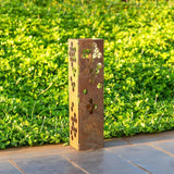 Rusty Garden Column, Modern Garden Statues, Outdoor Modern Sculpture, Natural Rustic Patio Columns, Vintage Gardens Pillar with Lid, Walkway Decor, Front Door Housewarming Gifts