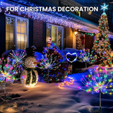 PEVOROS Garden Decor Solar Lights Outdoor,120LED Waterproof Colorful Solar Fairy Garden Lights for Outdoor Decoration,Yard, Patio, Porch,Flower Pot,Pathway,Christmas (6Pack)