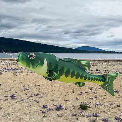 In the Breeze 5115 — Bass Fish Windsock-Hanging Outdoor Decoration, 48"