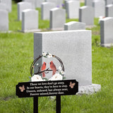 Cemetery Decorations for Grave, Grave Markers for Cemetery for Humans with Cardinal & Memorial Flowers Decor, Metal Memorial Plaques for Outdoors, Gravesite Decorations as Sympathy Gifts