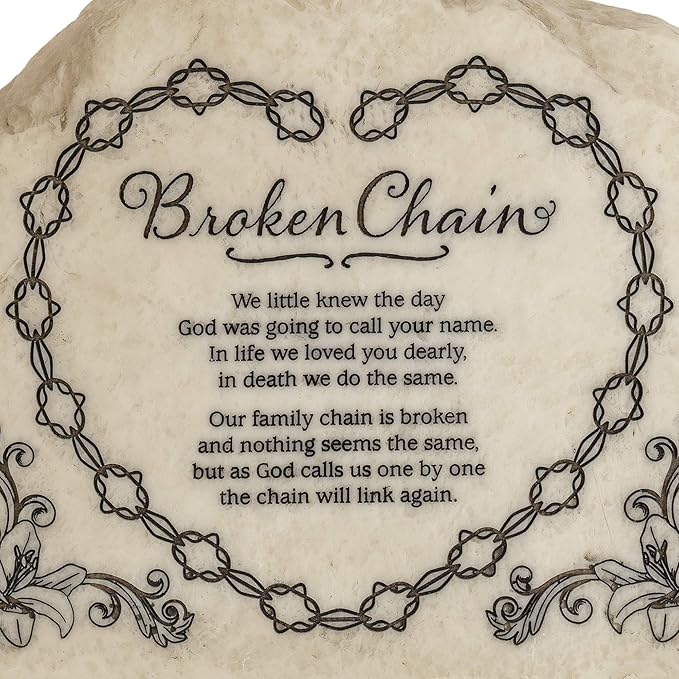 Dicksons Broken Chains Poem Grey Memorial 6 x 9 Resin Outdoor Garden Stone