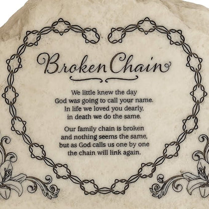 Dicksons Broken Chains Poem Grey Memorial 6 x 9 Resin Outdoor Garden Stone