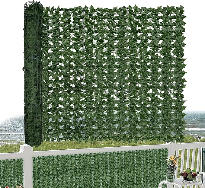 Artificial Ivy Privacy Fence Screen: 48"x 120" (40 Sqft) Anti-Ultraviolet Artificial Hedge Grass Wall, Used for Indoor and Outdoor Green Background, Garden Greening Decoration