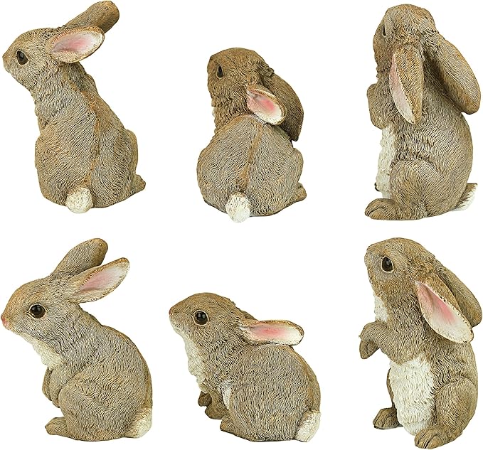 Design Toscano The Bunny Den, Garden Rabbit Statue: Set of Six