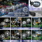 Anordsem Solar Garden Lights Outdoor: Bendable Copper Wire with 120 LED Firework Beads - Waterproof 2 White Lighting Modes for Yard Patio Path - Gardening Gifts for Homeowner Gardener