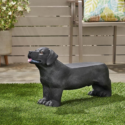 Dog Bench, Outdoor Bench, Matte Black + Black, No Assembly Required