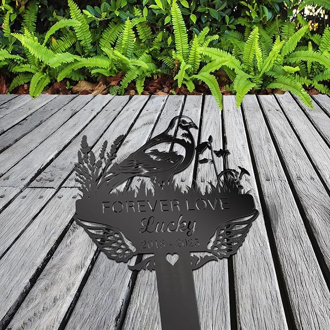 Custom Pigeon Memorial Stake, Pigeon Loss Gift, Sympathy Sign, Metal Pet Grave Markers, Remembrance Stake, Outdoor Garden Decor, Pet Headstone, Memorial Plaque for Outdoors