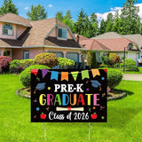 PRE-K Grad Yard Sign - Class of 2026 Preschool Graduate Lawn Sign with Stake School Congrats Graduation Decorations Colorful Graduation Party Favors Supplies Outdoor Photo Booth Props