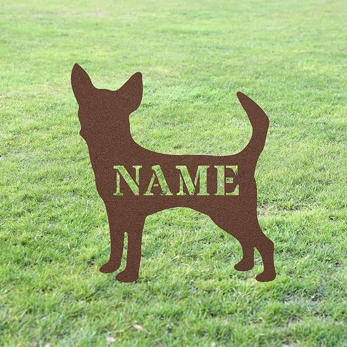Personalized Chihuahua Copper Garden Statue Stake,Custom Chihuahua Outdoor Yard Art Decor,Memorial Remembrance Sculpture for Yard Garden Porch Lawn Grassland Park Farm Flowerpot Decor.