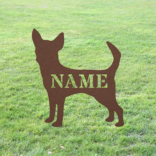 Personalized Chihuahua Copper Garden Statue Stake,Custom Chihuahua Outdoor Yard Art Decor,Memorial Remembrance Sculpture for Yard Garden Porch Lawn Grassland Park Farm Flowerpot Decor.