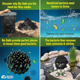 Aquatic Experts 1.5" Large Bio Balls for Ponds – Biological Filter Media for Waterfalls & Outdoor Pond Filters, Treats Up to 6,600 Gallons (2000 Count, Bulk Box – No Mesh Bags)
