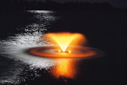 Kasco VFX Series Aerating Pond Fountain - 1/2 Horse Power 120V Single Phase with 100 ft Electric Power Cord | RGB Lighting | Efficient Pond Aeration Systems