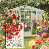 Baccessor Spring Garden Flag 12.5 x 18 Inch, Red Geranium Floral Double Sided Burlap Welcome Small Yard Flag Seasonal Holiday Lawn Proch Outdoor Outside Decor
