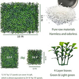 ODTORY Artificial Grass Wall Backdrop Panels,16 X 12 in 12P(16 sqft) UV-Anti Greenery Boxwood Panels for Indoor Outdoor Green Wall Decor & Ivy Fence Covering Privacy