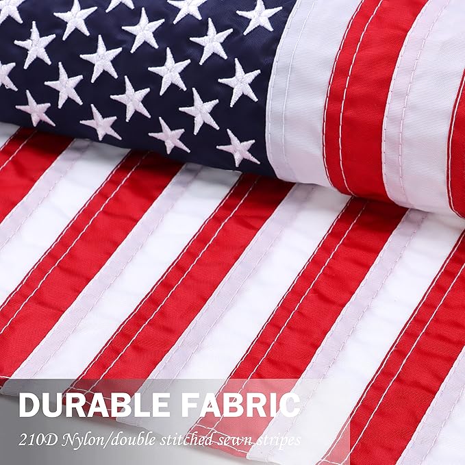 Embroidered American Flag Garden Flag 12 x 18 Inch,Embroidered Stars and Sewn Stripes,Small USA Garden Flag Outdoor, Patriotic Decorative Yard Flags for 4th of July, Independence Day- Nylon