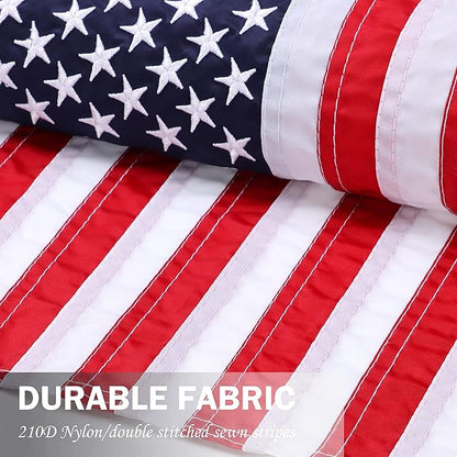 2 Pack American Flag Garden Flags Embroidered - 12''x18'', Deluxe Embroidered Stars and Sewn Stripes USA Garden Flags,Patriotic Decorative Yard Flags for Garden and Home, 210D Nylon