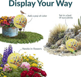 Sunnydaze 10-Inch Gazing Ball for Garden - Glass Gazing Globe for Outside - Garden Orb Yard Decor - Bright Summer Burst - Set of 2