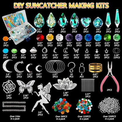 Sun Catcher Kits for Adults, 10 Sets DIY Suncatcher Arts and craft kits for adults Prism Crystal Suncatchers Indoor Window Hanging Ornaments Decor for Home Gifts for Mother Wife Daughter (Fairy)