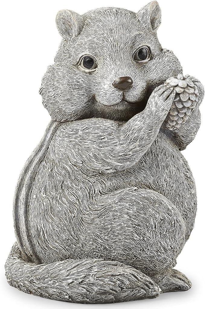 Roman Garden - Chipmunk Statue, 8.75" H, Pudgy Pals Collection, Resin and Dolomite, Decorative, Garden Gift, Home Outdoor Decor, Durable, Long Lasting