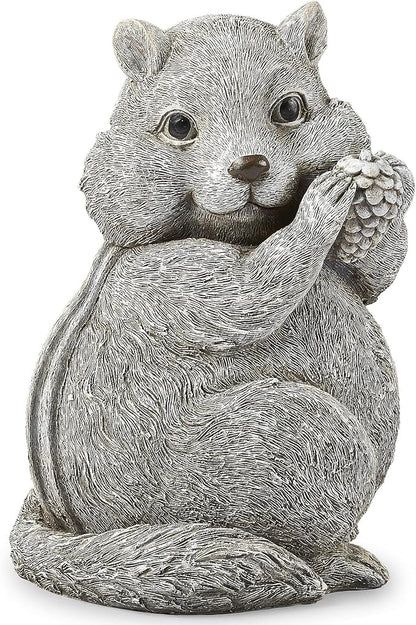 Roman Garden - Chipmunk Statue, 8.75" H, Pudgy Pals Collection, Resin and Dolomite, Decorative, Garden Gift, Home Outdoor Decor, Durable, Long Lasting