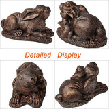 Rabbit Garden Outdoor Statue Resin Easter Bunny Statues for Home, Living Room Decoration, Garden Decor,Antique Bronze
