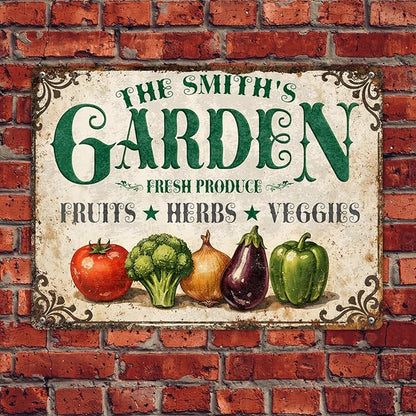 Personalized Garden Signs for Outside Custom Metal Tin Sign for Women, Retro Funny Welcome Metal Sign for Patio, Yard Rustic Home Decor Gifts for Mothers Day, Grandmas, and Gardening Lovers